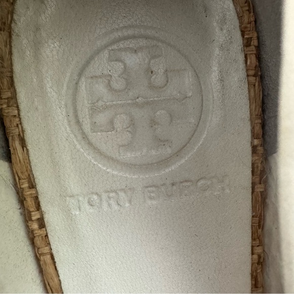 Tory Burch Flats Size 7 Reva Raffia Straw Woven Leather Ballet Slip On - Picture 8 of 11